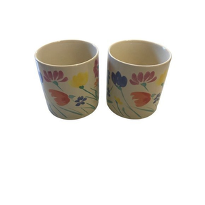 Vintage Cottagecore Water Color Style Floral Mugs Set 2 By Himark‎